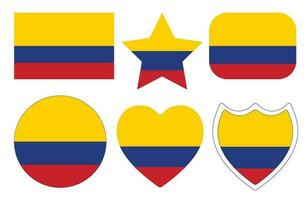 drapeau de Colombie dans conception forme. Colombie drapeau ensemble. vecteur
