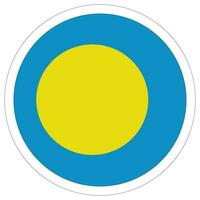 Palau drapeau dans cercle. drapeau de Palau dans rond cercle. vecteur