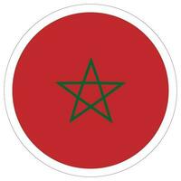 cercle drapeau de Maroc. Maroc drapeau dans cercle vecteur