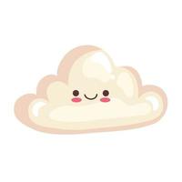 Icône de personnage kawaii autocollant nuage mignon vecteur