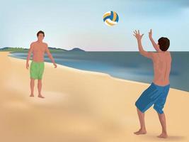 volleyball de plage sur le vecteur graphique d & # 39; illustration
