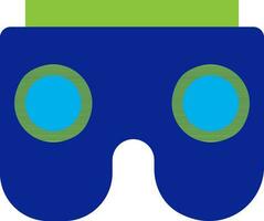 virtuel réalité papier carton des lunettes dans bleu et vert couleur. vecteur