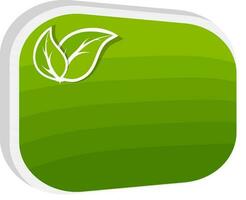 vert autocollant, étiquette ou étiquette avec feuilles. vecteur