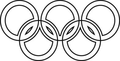 noir ligne art olympique anneaux. vecteur