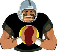 personnage de le rugby joueur en portant balle. vecteur