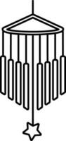 ligne art icône de vent carillon, mode de vie concept. vecteur