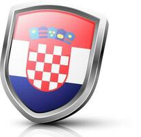 le nationale drapeau de Croatie dans brillant bouclier. vecteur