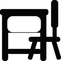 illustration de table et chaise dans noir couleur. vecteur