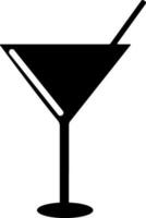 noir signe ou symbole de cocktail verre avec paille. vecteur