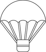 illustration de une parachute dans noir ligne art. vecteur