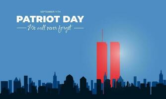 patriote journée septembre 11ème avec Nouveau york ville Contexte vecteur illustration