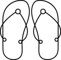 ligne art icône de plat chaussons. vecteur