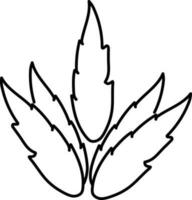 ligne art icône de azadirachta indica vecteur