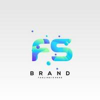 fs initiale logo avec coloré modèle vecteur. vecteur