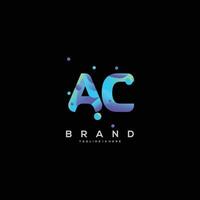 initiale lettre ac logo conception avec coloré style art vecteur