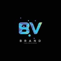 initiale lettre bv logo conception avec coloré style art vecteur