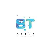 initiale lettre bt logo conception avec coloré style art vecteur