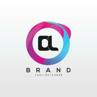 initiale lettre dl logo conception avec coloré style art vecteur