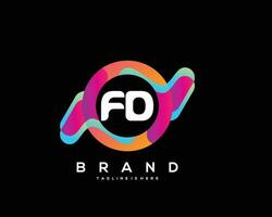 initiale lettre fd logo conception avec coloré style art vecteur