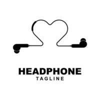 casque de musique logo, la musique écoute dispositif vecteur, élégant minimaliste Facile conception, silhouette icône illustration vecteur