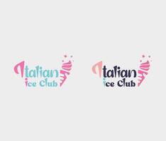 la glace crème logo, vecteurs, main, briller, mot, la glace crème logologo vecteur