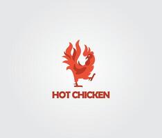 poulet, chaud, rôtissoire, gril, restaurant, un barbecue, icône, rouge, feu, nourriture logo, vecteurs vecteur