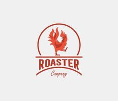 poulet, chaud, rôtissoire, gril, restaurant, un barbecue, icône, rouge, feu, nourriture logo, vecteurs vecteur