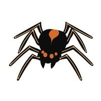 araignée plat silhouette effrayant, animal toxique conception. noir araignée silhouette la nature phobie insecte danger silhouette vecteur icône.