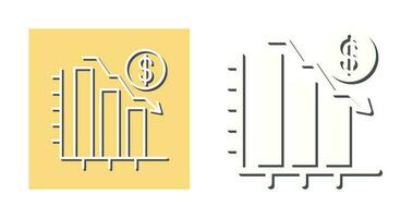 graphique vers le bas icône vectorielle vecteur