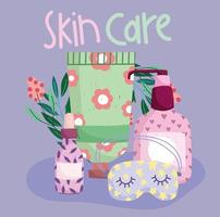 kit cosmétique de soin de la peau vecteur