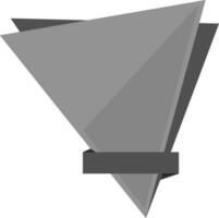 Triangle avec noir ruban étiquette ou autocollant. vecteur