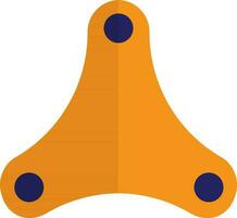 Orange Couleur de fileur jouet pour en jouant concept avec moitié ombre. vecteur