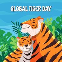 célébration de la journée mondiale du tigre vecteur