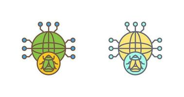 icône de vecteur mondial de logiciels malveillants