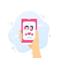 application de rencontre en ligne avec nouveau match de couple vecteur