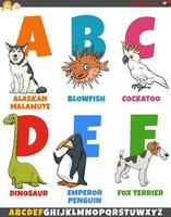 collection d'alphabet de dessin animé éducatif avec des animaux vecteur