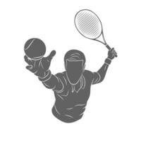 silhouette d & # 39; un joueur de tennis sur une illustration vectorielle fond blanc vecteur