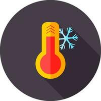 thermomètre avec flocon de neige icône dans plat style. vecteur