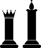 échecs icône dans noir style pour jeu. vecteur