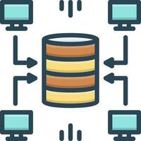 Couleur icône pour Les données entrepôt vecteur