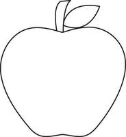 Pomme icône avec feuille dans illustration avec accident vasculaire cérébral style. vecteur