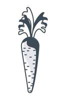 icône de croquis de carotte vecteur