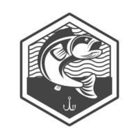 emblème de pêche au poisson-chat vecteur