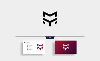 luxe ym mon monogramme m logo design minimal illustration vectorielle vecteur