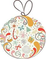 coloré floral éléments et Noël icône décoré balle. vecteur