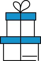 deux cadeau boîte icône dans bleu et blanc couleur. vecteur