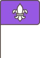 scout drapeau icône dans violet et gris couleur. vecteur