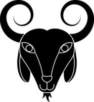 animal visage icône de chinois zodiaque signe dans glyphe style. vecteur