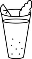cocktail boisson verre icône dans noir linéaire style. vecteur