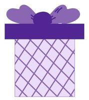 isolé cadeau autocollant dans violet couleur. vecteur